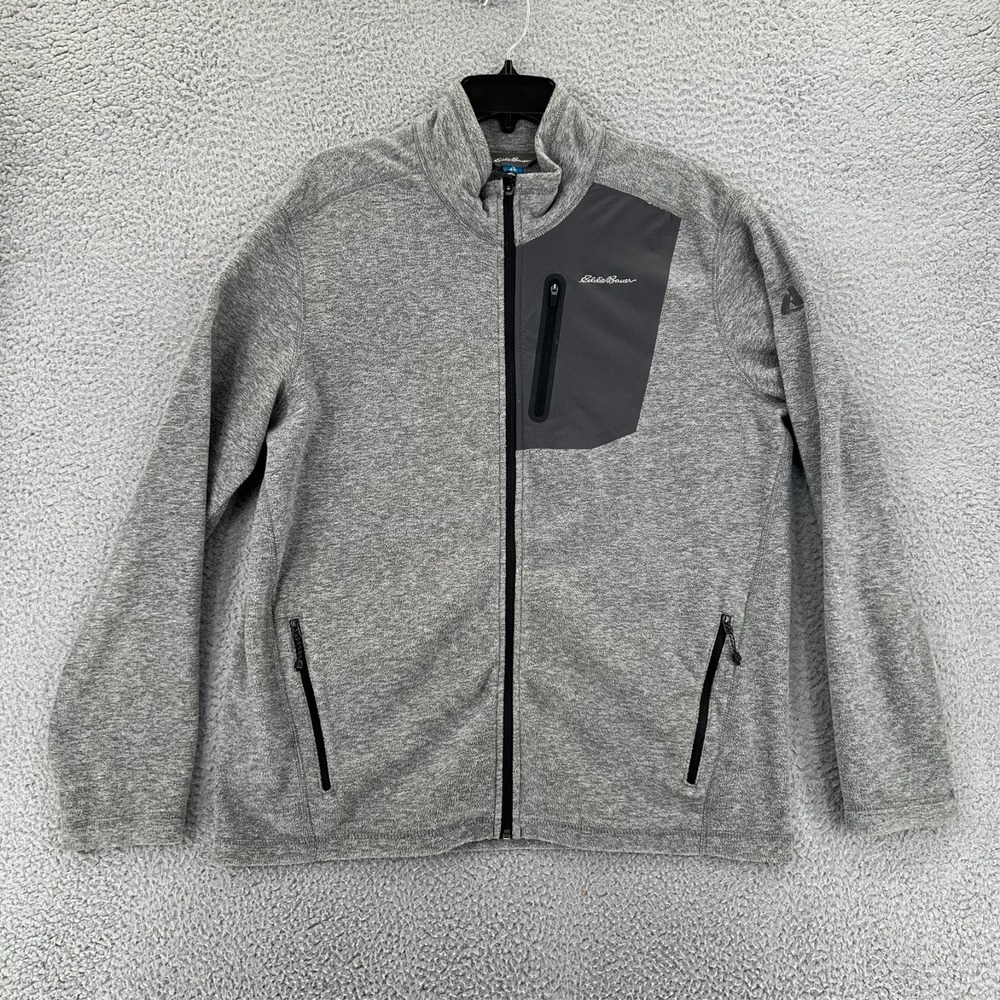 EDDIE BAUER Cloud Layer Fleece Jacket FIRST ASCENTGrey Men's Large Pro Full-Zip‎